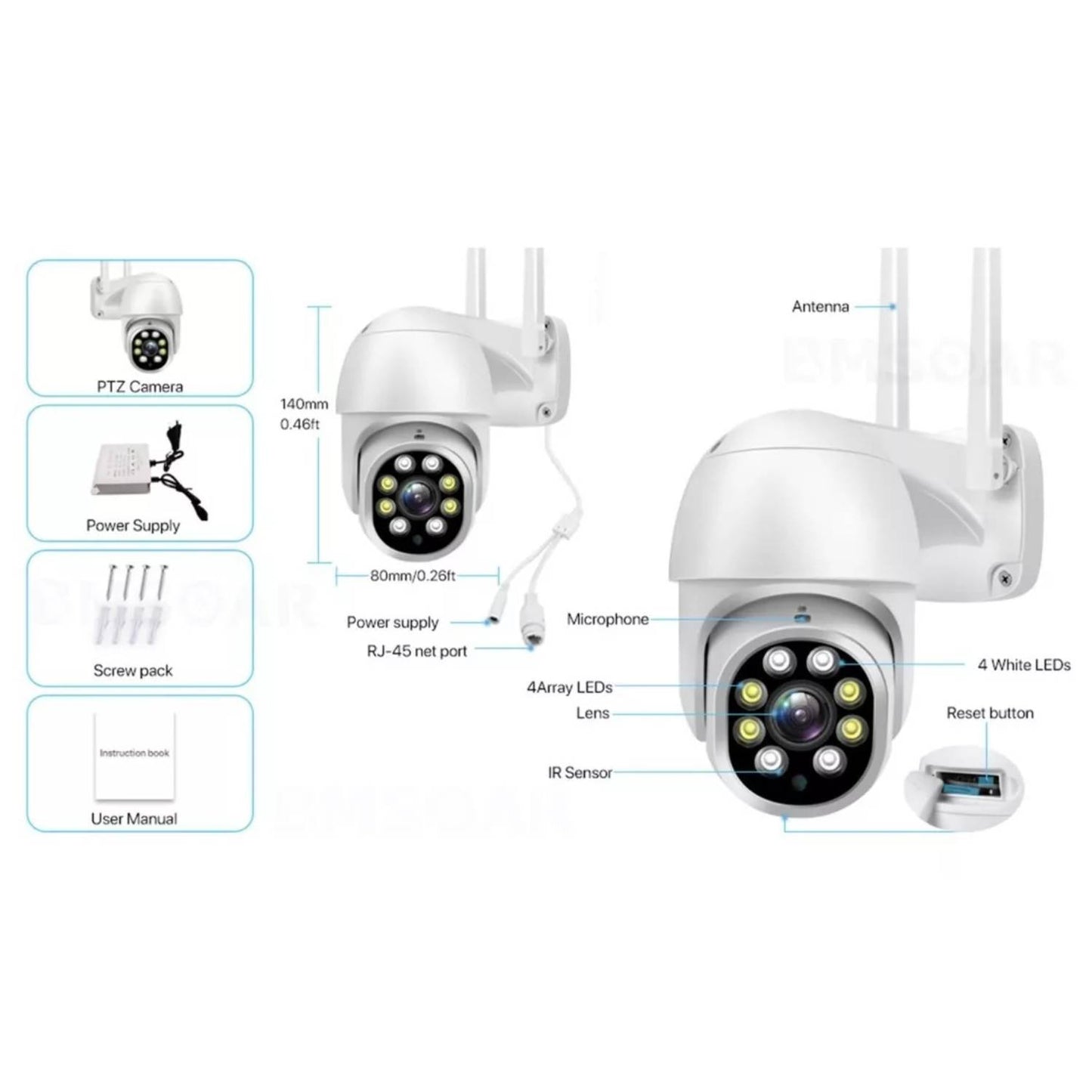 Cámara Ip Con Movimiento Infrarrojo Wifi